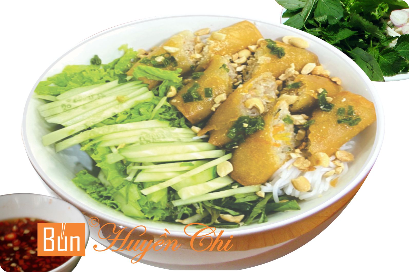 Bún chả giò rau củ